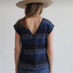 Ace & Jig Garden Top Atlas Blue Stripe Small